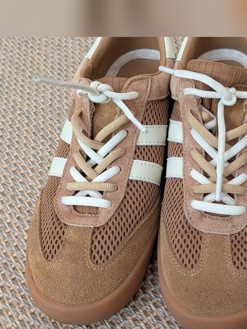 Steve madden Suede Retro Sneaker in Brown with White Stripes